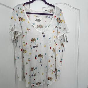 Torrid Disney Pixar Up V-Neck Tie Knot Sleeves Sz 1 14/16 Adventure Is Out There